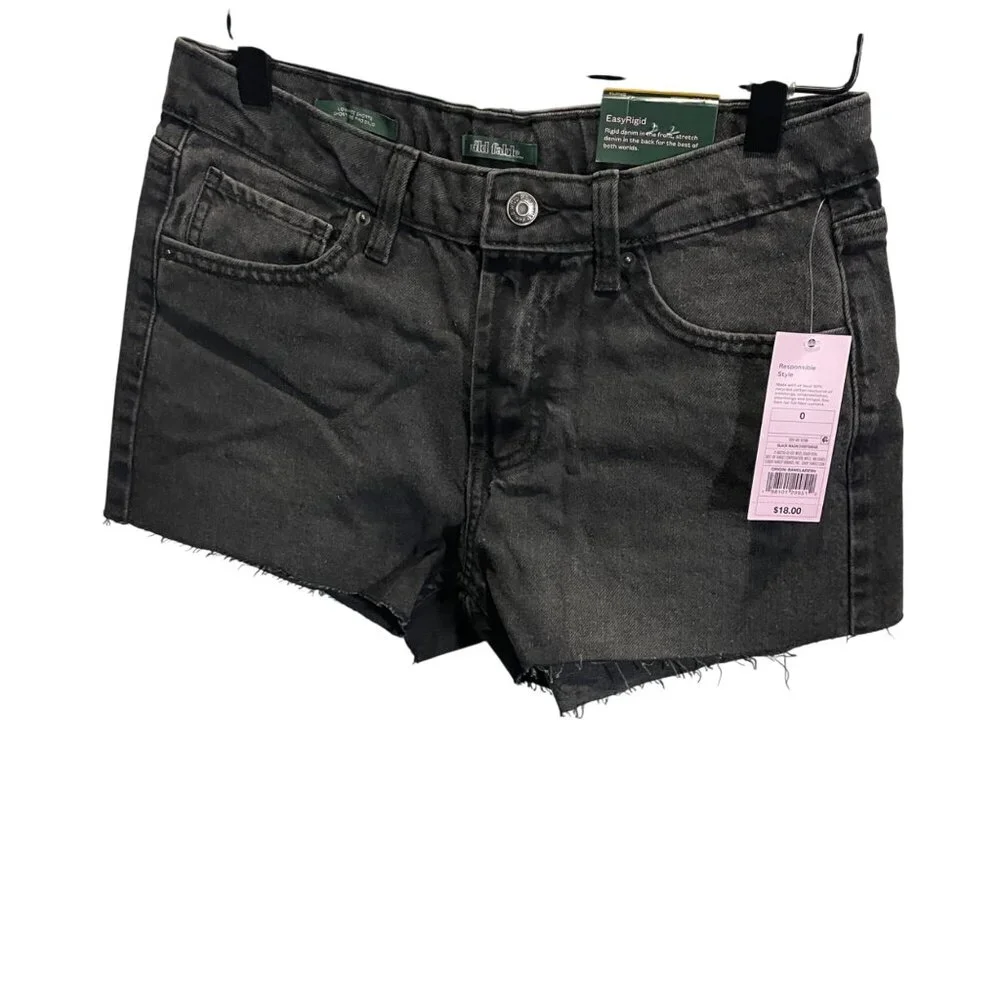 Wild Fable Womens Low-Rise Black Denim Shorts‎ EasyRigid Size 0